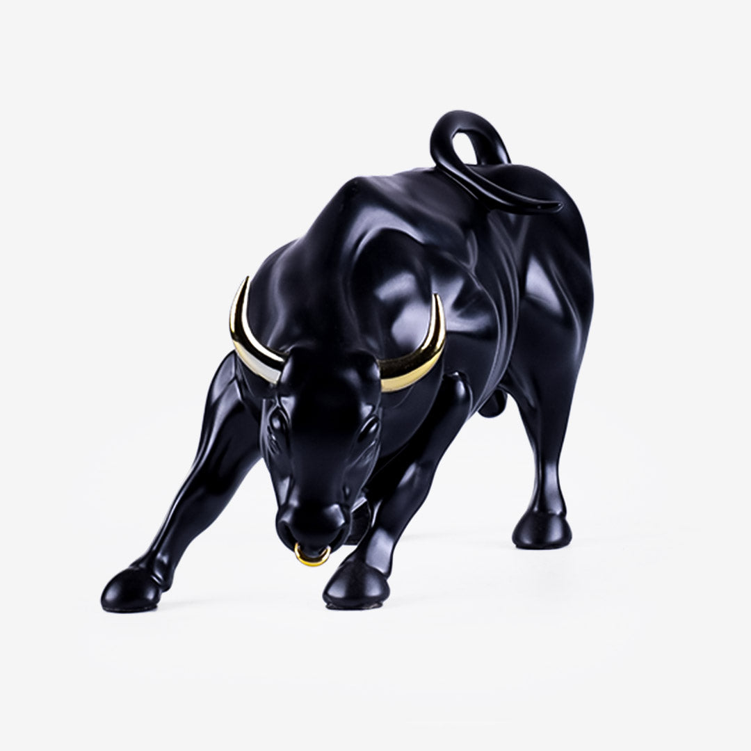 Abstract Art Charging Bull Figurine